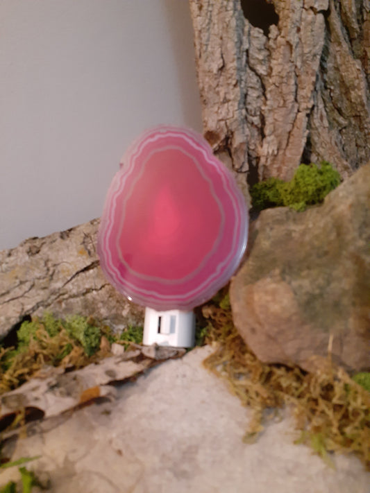 Pink Agate Slice Night Light