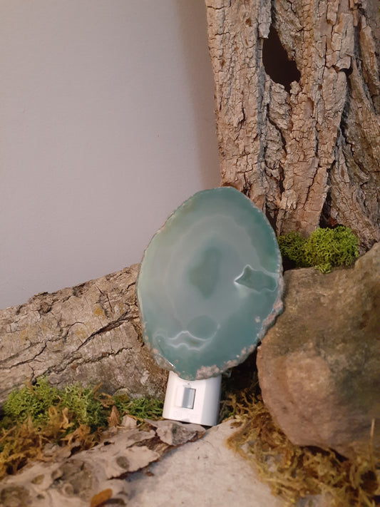 Green Agate Slice Night Light