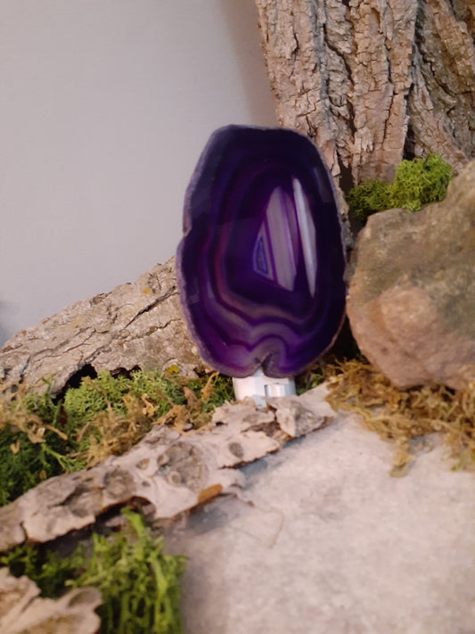 Purple Agate Slice Night Light