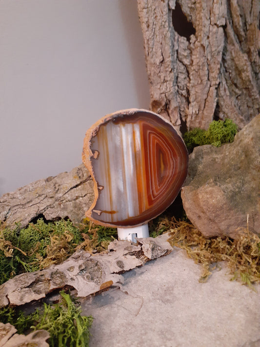 Brown/Orange Agate Slice Night Light