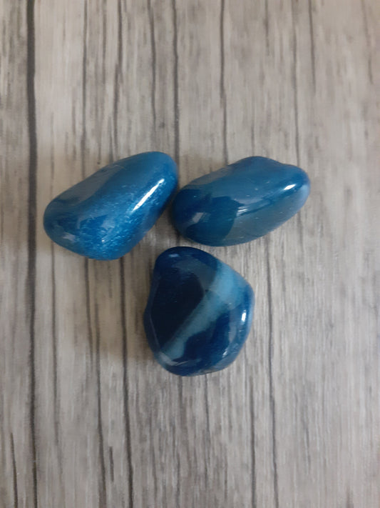 Tumbled Blue Agate