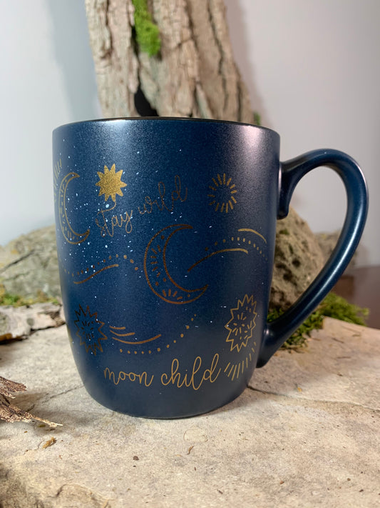 Stay Wild Moon Child Navy Mug