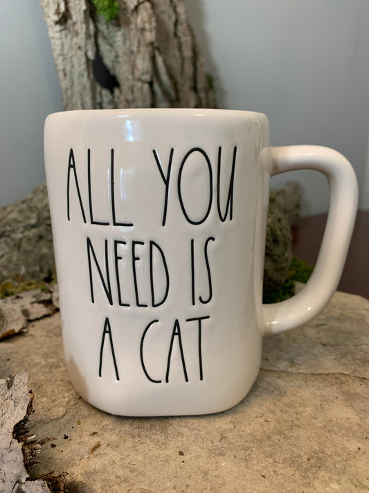 Rae Dunn Cream Ceramic Mug All You Need Is A Cat
