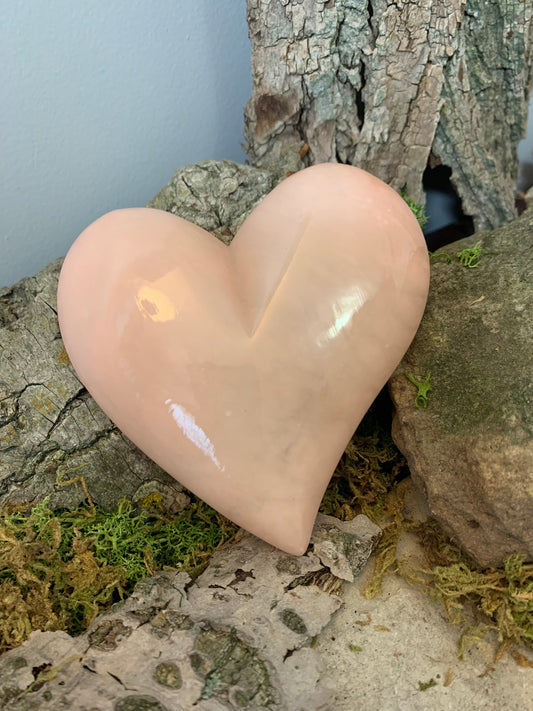 Pink Alabaster Heart 4.5"x5"
