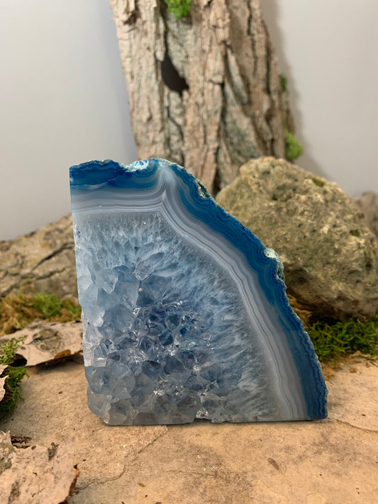 Blue Agate Polished Cluster 4"x4"x2"