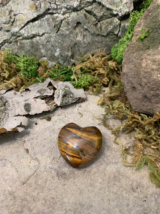 Tigers Eye Heart 1"x1"
