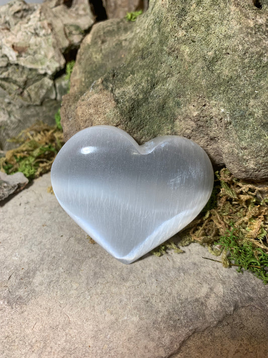 Selenite Heart 2.5"x2.25"